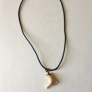 Dolphin Carve Bone Necklace